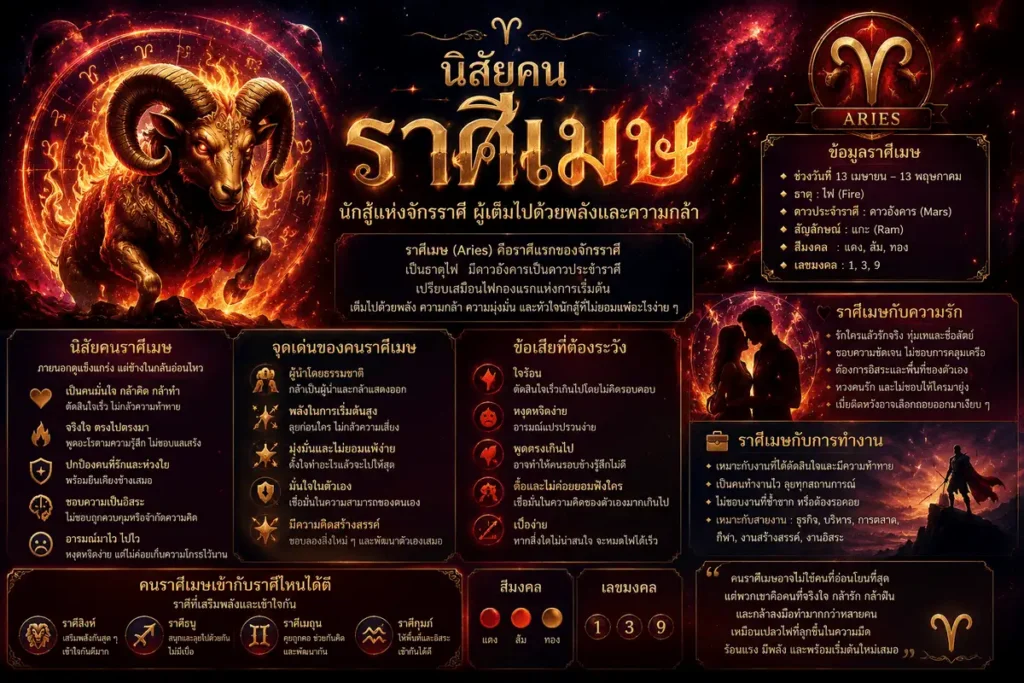 นิสัยคนราศีเมษเป็นอย่างไร