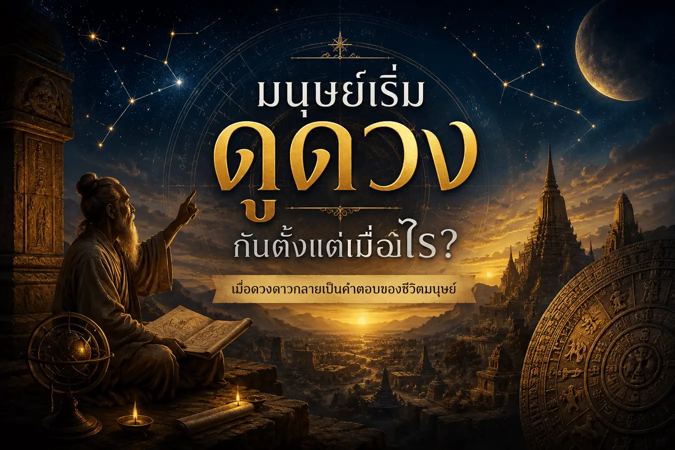 มนุษย์โบราณกำลังมองดวงดาวและเริ่มต้นศาสตร์การดูดวง