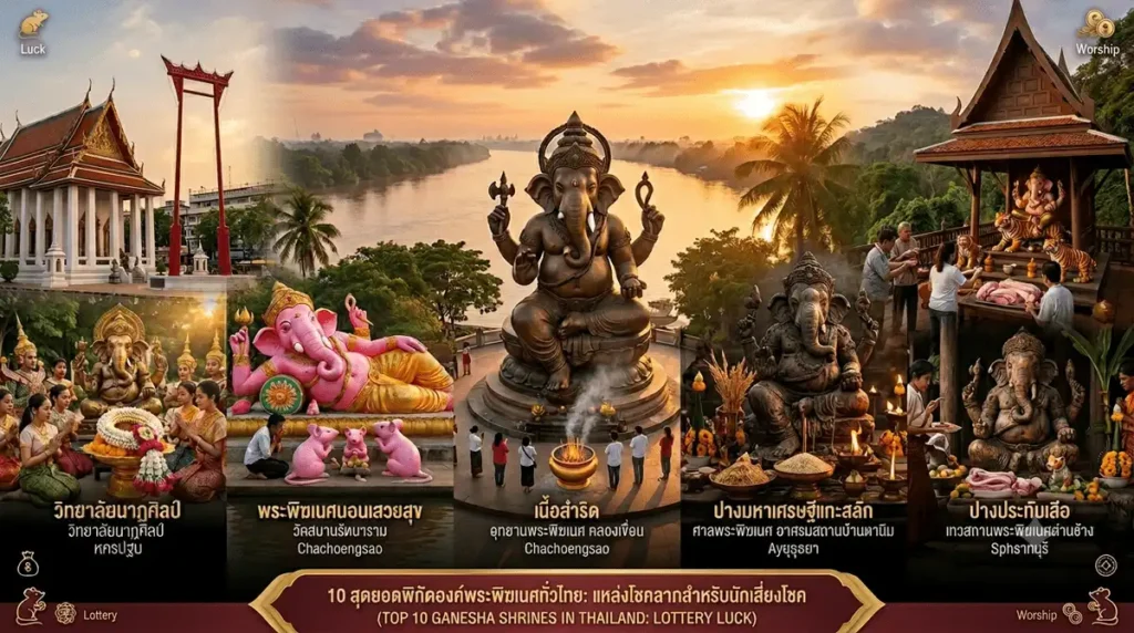 รวมพิกัด 10 อันดับองค์พระพิฆเนศทั่วไทย ขอพรโชคลาภการเงินและส่องเลขเด็ดเสี่ยงโชค
