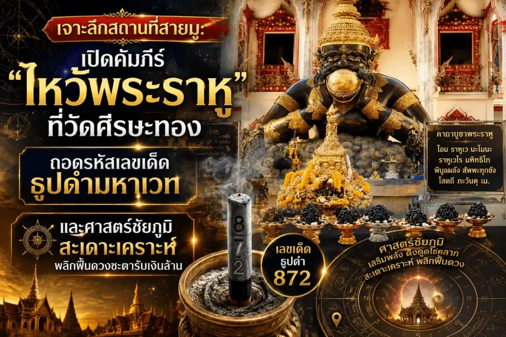 ไหว้พระราหูที่วัดศีรษะทอง ขอพรเสริมดวง สะเดาะเคราะห์ พร้อมธูปดำและองค์พระราหูอันศักดิ์สิทธิ์